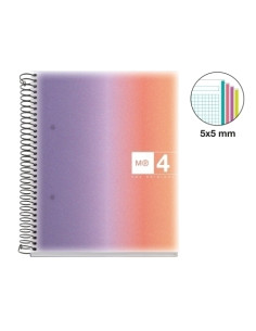 BLOC MIQUELRIUS AURORA NOTEBOOK 4 microtapa PP A5 120h 70gr CUADRIC5x5 PROVENCE