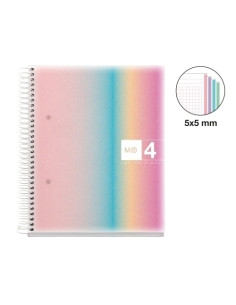 BLOC MIQUELRIUS AURORA NOTEBOOK 4 microtapa PP A5 120h 70gr CUADRIC5x5 WEST BAY