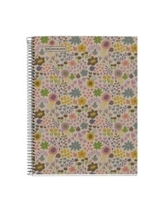 BLOC MIQUELRIUS ECO DESIGN NOTEBOOK 1 microtapa DURA A4 80h 80g CUADRIC5x5 ECOFLOWERS