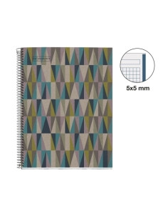 BLOC MIQUELRIUS ECO DESIGN NOTEBOOK 1 microtapa DURA A4 80h 80g CUADRIC5x5 ECOROMBOS