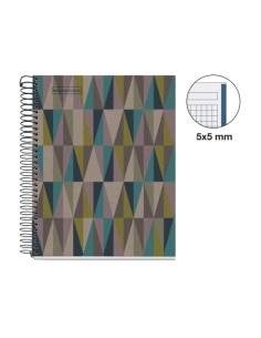 BLOC MIQUELRIUS ECO DESIGN NOTEBOOK 1 microtapa DURA A5 80h 80g CUADRIC5x5 ECOROMBOS