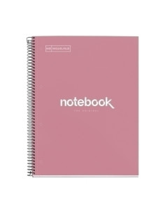 BLOC MIQUELRIUS EMOTIONS NOTEBOOK 1 microtapa EXTRA A4 80h 90g CUADRIC5x5 ROSA DUST