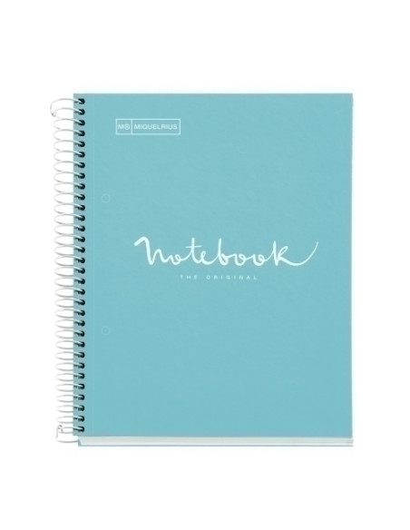 BLOC MIQUELRIUS EMOTIONS NOTEBOOK 1 microtapa EXTRA A5 80h 90g CUADRIC5x5 AZUL CIELO