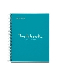 BLOC MIQUELRIUS EMOTIONS NOTEBOOK 1 microtapa EXTRA A5 80h 90g CUADRIC5x5 AZUL FORMENTERA