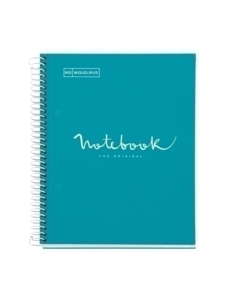 BLOC MIQUELRIUS EMOTIONS NOTEBOOK 1 microtapa EXTRA A5 80h 90g CUADRIC5x5 AZUL FORMENTERA