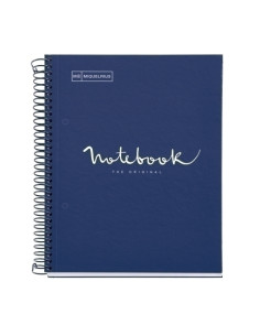 BLOC MIQUELRIUS EMOTIONS NOTEBOOK 1 microtapa EXTRA A5 80h 90g CUADRIC5x5 AZUL MARINO