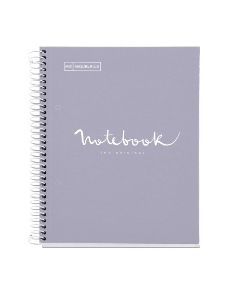 BLOC MIQUELRIUS EMOTIONS NOTEBOOK 1 microtapa EXTRA A5 80h 90g CUADRIC5x5 GRIS