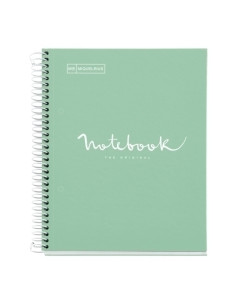 BLOC MIQUELRIUS EMOTIONS NOTEBOOK 1 microtapa EXTRA A5 80h 90g CUADRIC5x5 MENTA