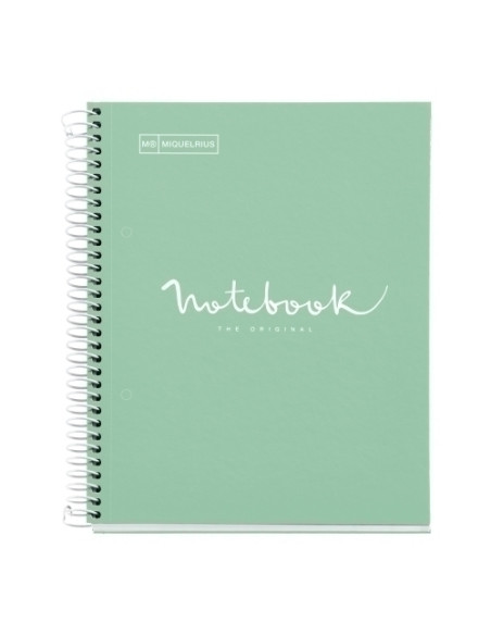 BLOC MIQUELRIUS EMOTIONS NOTEBOOK 1 microtapa EXTRA A5 80h 90g CUADRIC5x5 MENTA