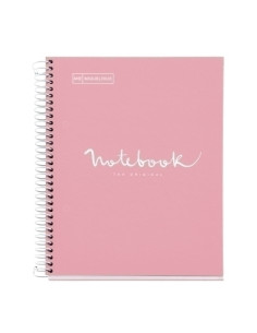 BLOC MIQUELRIUS EMOTIONS NOTEBOOK 1 microtapa EXTRA A5 80h 90g CUADRIC5x5 ROSA