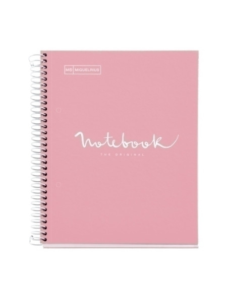 BLOC MIQUELRIUS EMOTIONS NOTEBOOK 1 microtapa EXTRA A5 80h 90g CUADRIC5x5 ROSA