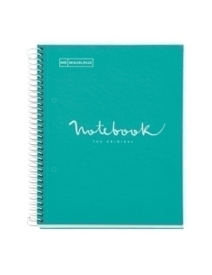 BLOC MIQUELRIUS EMOTIONS NOTEBOOK 1 microtapa EXTRA A5 80h 90g CUADRIC5x5 TURQUESA