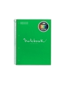 BLOC MIQUELRIUS EMOTIONS NOTEBOOK 5 microtapa EXTRA A4 120h 90g CUADRIC5x5 VERDE