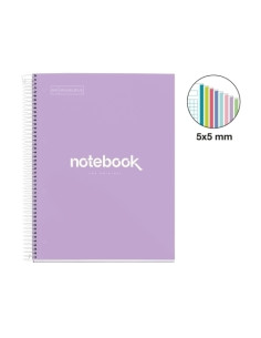 BLOC MIQUELRIUS EMOTIONS NOTEBOOK 8 microtapa EXTRA A4 160h 90g CUADRIC5x5 LAVANDA