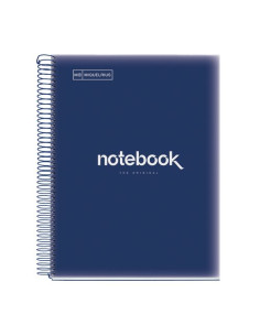 BLOC MIQUELRIUS EMOTIONS NOTEBOOK 8 microtapa PP A4 160h 90g CUADRIC5x5 MARINO