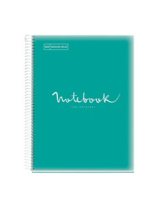 BLOC MIQUELRIUS EMOTIONS NOTEBOOK 8 microtapa PP A4 160h 90g CUADRIC5x5 TURQUESA