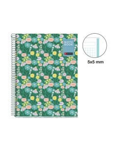 BLOC MIQUELRIUS NATURA NOTEBOOK 1 microtapa DURA A4 80h 90gr CUADRIC5x5 FLOR