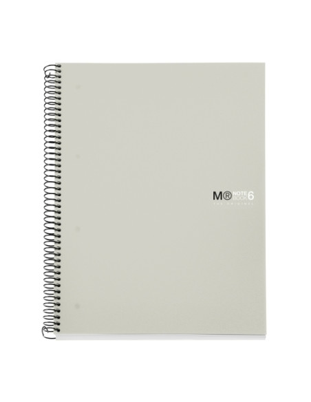 BLOC MIQUELRIUS THE ORIGINAL NOTEBOOK 6 microtapa PP A4 150h 70g CUADRIC5x5 GRIS
