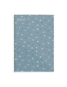 BLOC MIQUELRIUS tapa DURA F 80h 90g CUADRIC4x4 FLORES AZUL