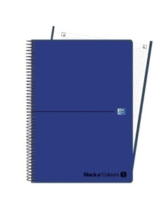 BLOC OXFORD BLACK N´COLORS EUBOOK 1 microtapa PP A4 80h CUADRIC 5x5 90g NEGROAZUL