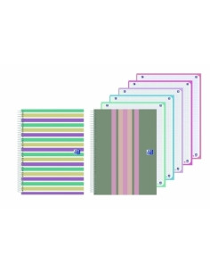 BLOC OXFORD EUBOOK 5 SEPARADORES microtapa EXTRA A4 120h CUADRIC5x5 90g COLOR BLOCK SURTIDO 1 mod