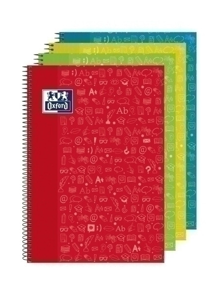 BLOC OXFORD SCHOOL ASIGNATURAS LENGUA tapa EXTRA F 80h CUADRIC4x4 90g SURTIDO 4 col