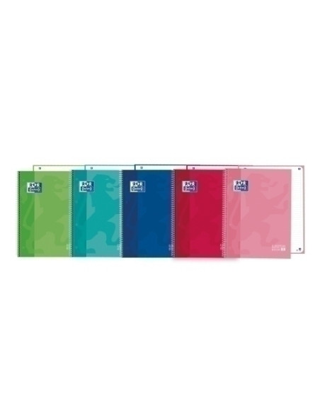 BLOC OXFORD SCHOOL EUBOOK 1 microtapa EXTRA A4  80h HORIZONTAL 90g SURTIDO 5 col