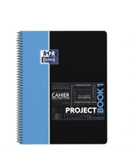 BLOC OXFORD STUDENT PROJECTBOOK 1 microtapa PP A4 80h CUADRIC5x5 90g AZUL