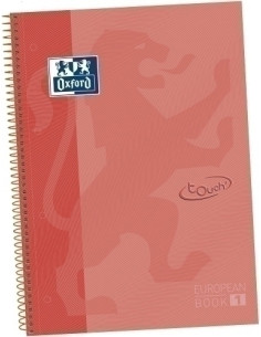 BLOC OXFORD TOUCH EUBOOK 1 microtapa EXTRA A4 80h HORIZ 90g CORAL