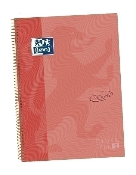 BLOC OXFORD TOUCH EUBOOK 1 microtapa EXTRA A4 80h HORIZ 90g CORAL