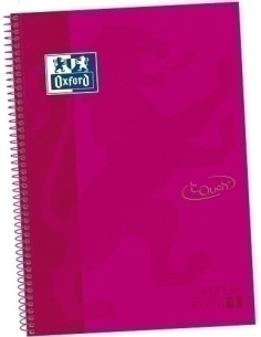 BLOC OXFORD TOUCH EUBOOK 1 microtapa EXTRA A4 80h HORIZ 90g ROSA FRAMBUESA FUCSIA