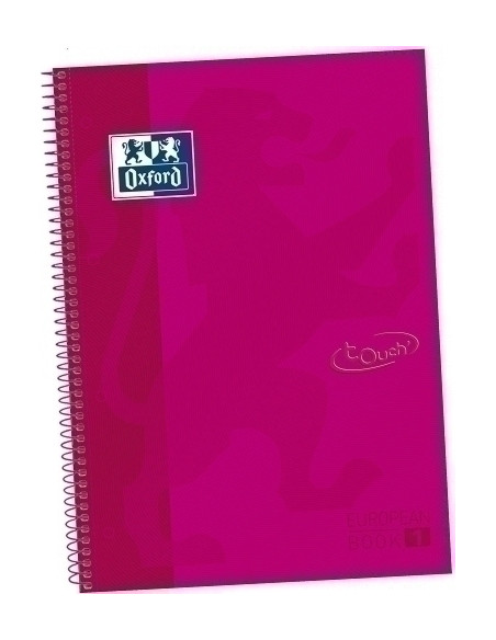 BLOC OXFORD TOUCH EUBOOK 1 microtapa EXTRA A4 80h HORIZ 90g ROSA FRAMBUESA FUCSIA