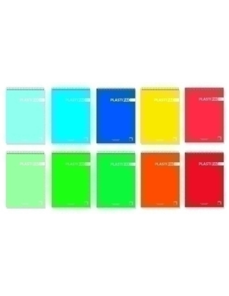 BLOC PACSA PLASTIPAC tapa PP A6 80h CUADRIC5x5 90g SURTIDO 10 col