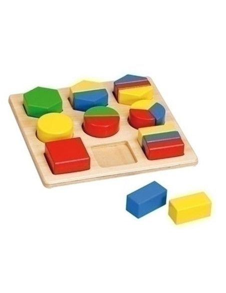 BLOQUE CONSTRUCCION MADERA SMART COLORES Y FORMAS SURTIDO CAJA de 18