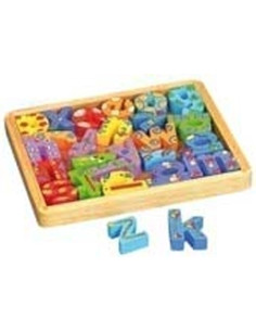 BLOQUE CONSTRUCCION MADERA SMART LETRAS DECORADO CAJA de 26