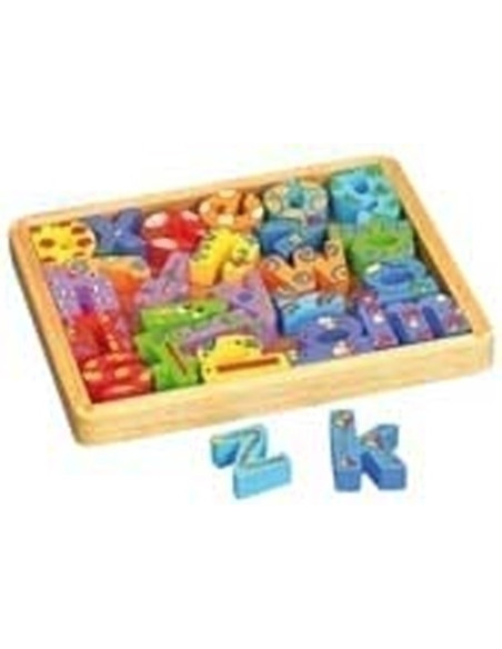 BLOQUE CONSTRUCCION MADERA SMART LETRAS DECORADO CAJA de 26