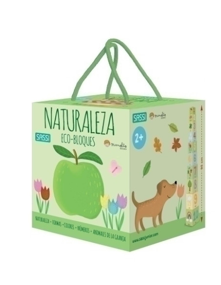 BLOQUES Y LIBRO SASSI MANOLITO BOOKS NATURA - EUSKERA 10 PIEZAS 2 años