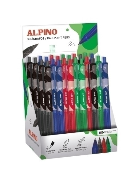 BOLIGRAFO ALPINO DOT 1mm EXPOSITOR de 24