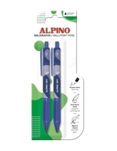 BOLIGRAFO ALPINO DOT UNICOLOR 1mm  AZUL BLISTER de 2