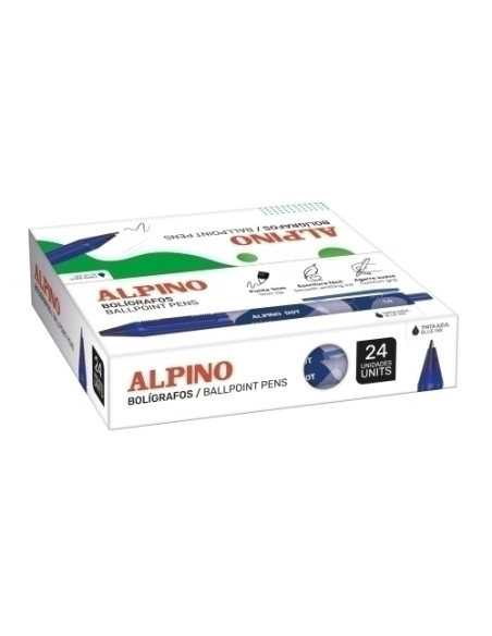 BOLIGRAFO ALPINO DOT UNICOLOR 1mm  AZUL CAJA de 24