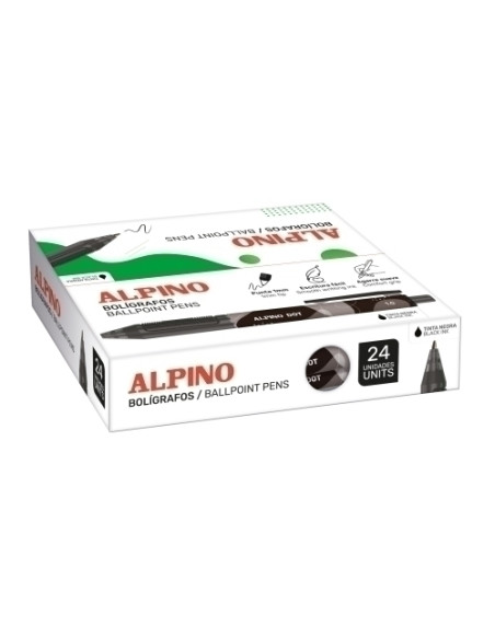 BOLIGRAFO ALPINO DOT UNICOLOR 1mm  NEGRO CAJA de 24