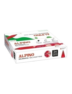 BOLIGRAFO ALPINO DOT UNICOLOR 1mm  ROJO CAJA de 24
