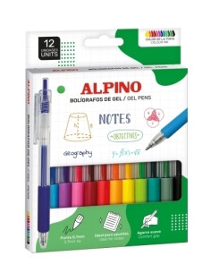 BOLIGRAFO ALPINO RAINBOW LINE GEL 07mm  ESTUCHE de 12