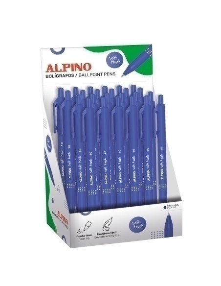 BOLIGRAFO ALPINO SOFT TOUCH 1mm  EXPOSITOR de 24