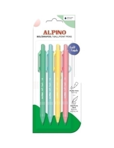 BOLIGRAFO ALPINO SOFT TOUCH PASTEL 1mm  BLISTER de 4