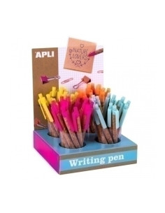 BOLIGRAFO APLI FLUOR COLLECTION COLORES SURTIDOS TINTA AZUL EXPOSITOR DE 48
