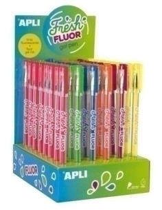 BOLIGRAFO APLI FRESH FLUOR TINTA GEL EXPOSITOR DE 48