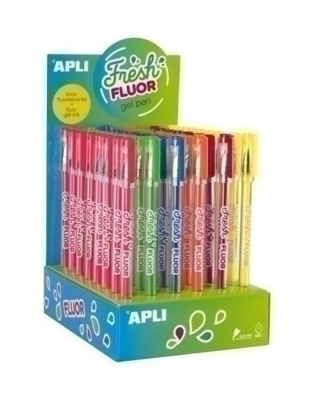 BOLIGRAFO APLI FRESH FLUOR TINTA GEL EXPOSITOR DE 48