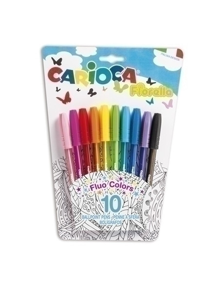 BOLIGRAFO CARIOCA FIORELLA FLUO SURTIDO estuche de 10