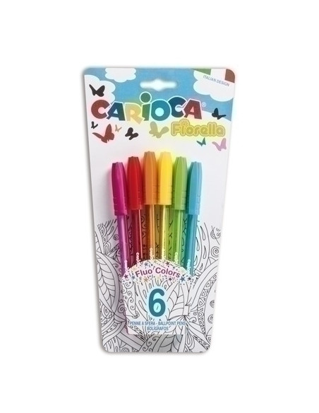 BOLIGRAFO CARIOCA FIORELLA FLUO SURTIDO estuche de 6